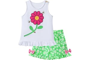 Girls' two-piece summer set, pure cotton white vest and lace shorts, suitable for children aged 2-7