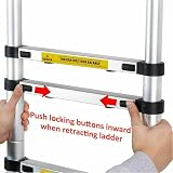 Multibao 13.5ft Telescopic Aluminium Ladder EN131 150kg 14 Rungs UK Stock view 5