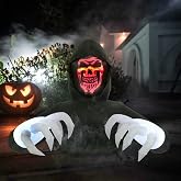 6.8FT Width Inflatables Grim Reaper Outdoor Halloween Decoration Blow Up for Yard Decorations, Garden, Lawn Black