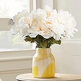 MERIXMAS 2 Bouquet 14 Heads Peonies Artificial Flowers, White Fake Peonies, Faux Silk Peonies with Stems, Peony Flower Bouquet for Wedding Centerpiece Table Arrangements Home Decor (White)
