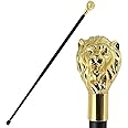Royal Staff | Fashion Decorative Walking Cane Men, Golden Lion Head Luxury, Elegant Alloy Handle Cane, Traditonal African Hand Staff