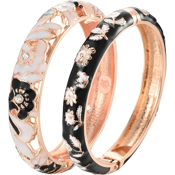 Bracelet Métal émaillé UJOY - Fait Main, Vintage, Taille Unique - Cadeau Pour Femme, Mère, Amie