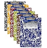 6 Pk, BAZIC Standard Size Floral Paperboard Clipboard w/ Low Profile Clip (Colors May Vary)