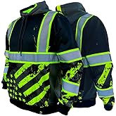SafetyShirtz Men's SS360 ANSI Type-O and Enhanced Visibility Stealth Graphic Hoods and Zip Ups