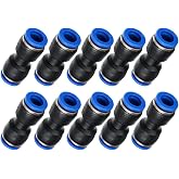 Yoebor Pneumatic Push to Connect Straight Union Coupler 10mm x 10mm OD 10pc