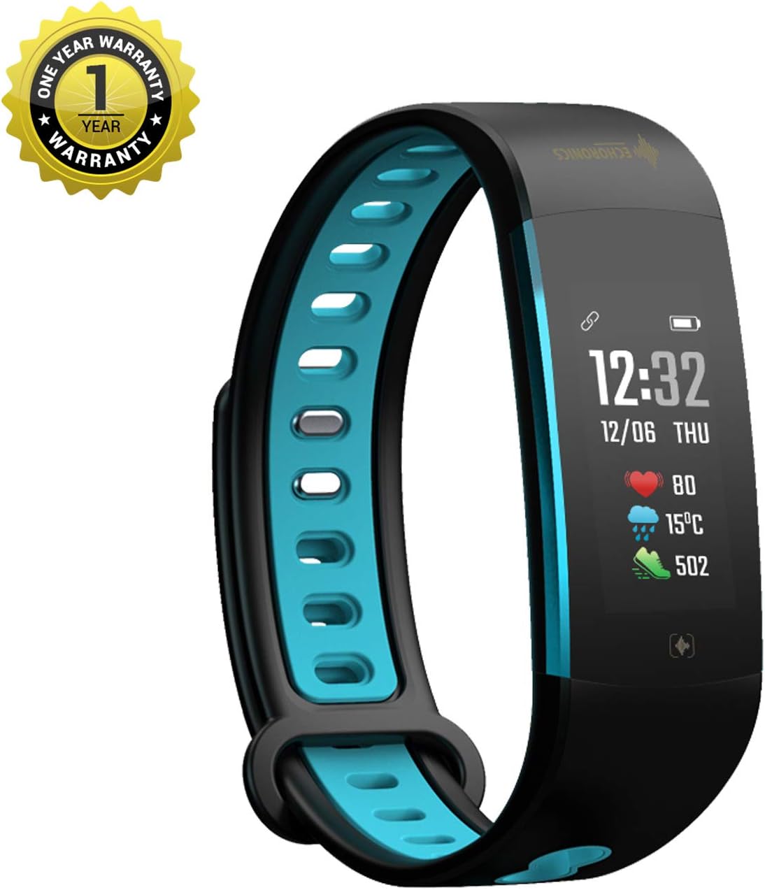 MevoFit Echo-Swim Swimming-Fitness-Band & Smart Watch for Fitness & Sports PRO Sporty-Fitness-Band, All Activity (Black_Blue)
