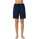 Nautica Womens Sleep Bermuda Shorts - Lightweight, Breathable Pajama Bottoms - Cotton Knit Jersey Sleepwear and Loungewear
