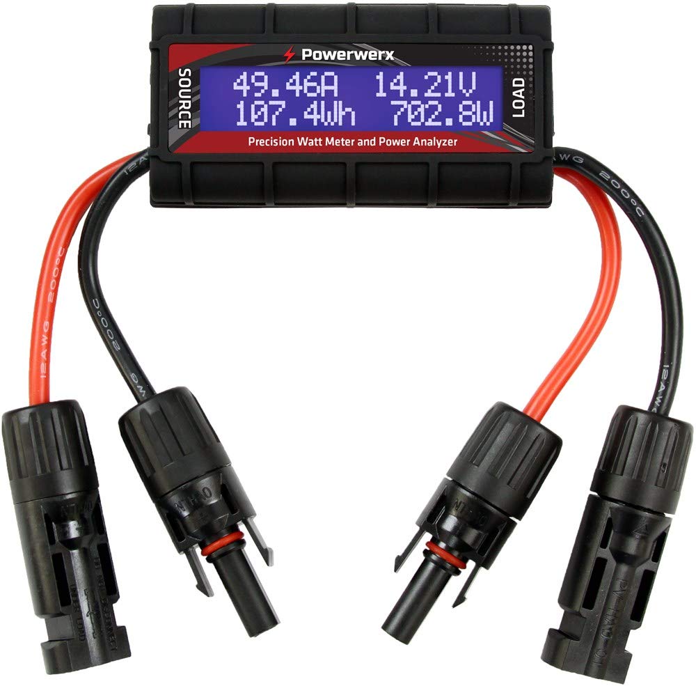 45A Continuous Powerwerx Watt MeterMC4 12 Gauge with MC4 Solar