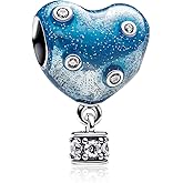 PAIDOURUA 925 Sterling Silver Christmas Murano Glass Gift Box Love Heart for Bracelet Necklace,Bear Sweater Skier Angel Beads Jewellery Gift for Women Girls at Mother's Day Graduation Anniversary