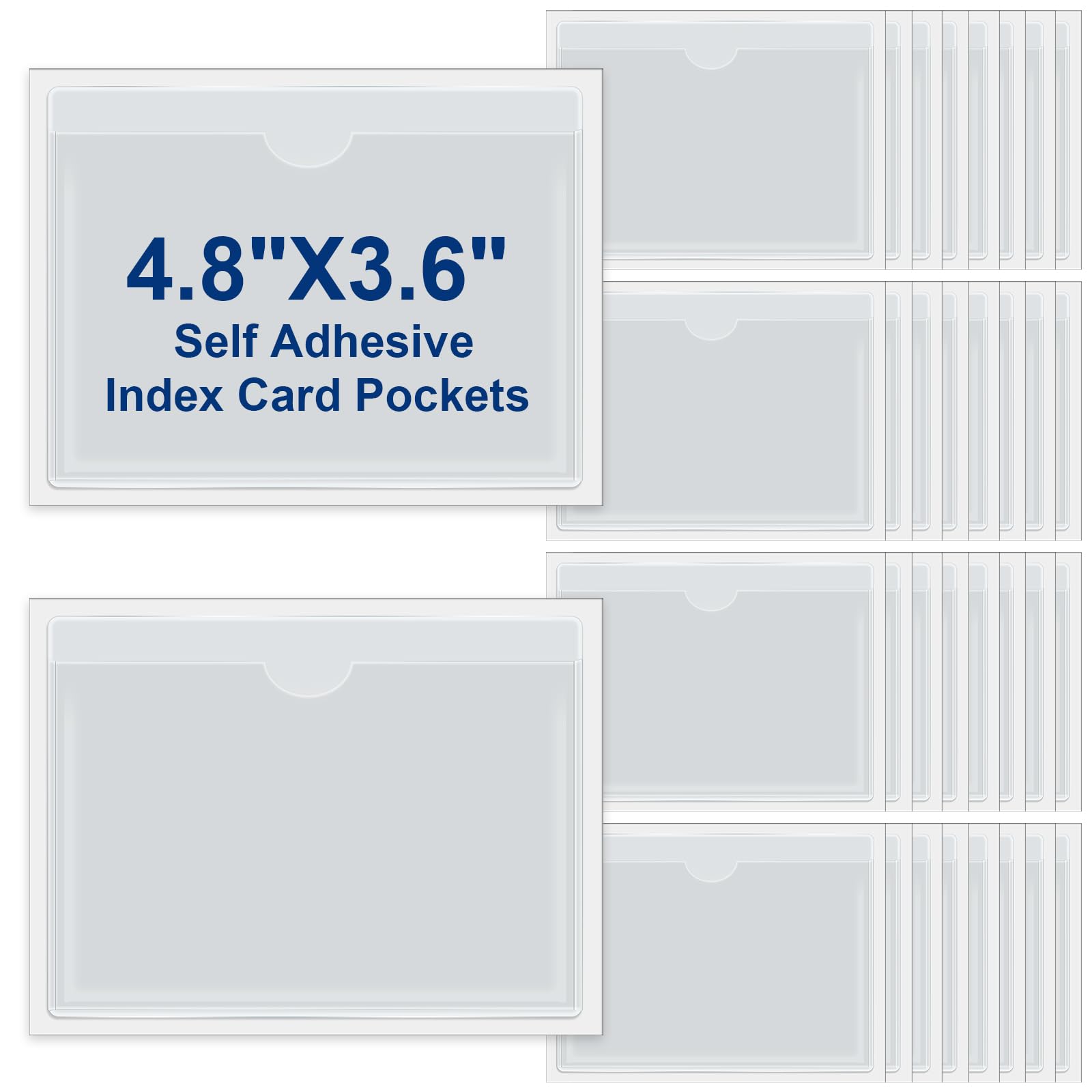 Photo 1 of Chinco 30 Pcs Self Adhesive Pockets, Bin Labels for Storage Bins, Clear Pocket Label Sleeves, Plastic Index Card Holder with Top Open for Organizing Bins Box Drawer(3.6 x 4.8 Inches)