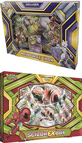Pokemon TCG: Mewtwo EX Box + Scizor EX Box – Collection Booster Card Set NEW