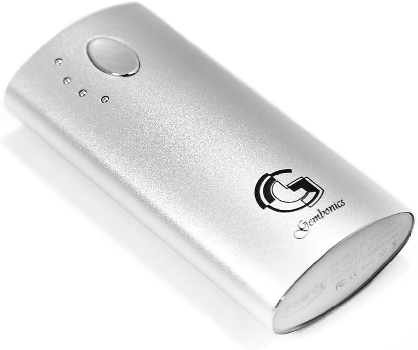 Gembonics Portable Charger 6000mAh - External Battery Power Bank from or iPhone X, 8, 8Plus, 7, 7Plus 6S / 6S Plus, 6, 6 Plus, SE, 5, 5S, iPad Pro, Air 2, Mini 3,with Extra USB Port (Silver)
