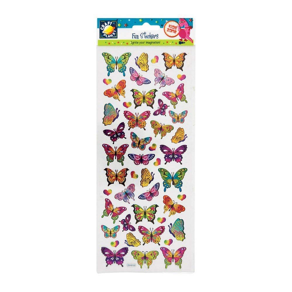 Craft Planet Fun Stickers, Butterflies, for Young Crafters Collection, Posters, Card Making, Scrapbooking, Party Bag Fillers, Book, Reward Charts, Invites, Crafts Supplies