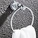 AUSWIND Silver Chrome Polished Crystal Towel Rings Brass Wall Mounted With False Clear Crystal Decorate Solid Brass Towel Holder Bathroom Accessories