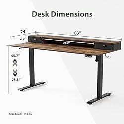 Agilestic 63 x 24 Inches Height Adjustable Electric