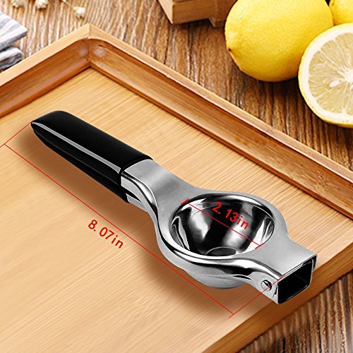 Lemon Lime Squeezer, Manual Juicer Stainless Steel with Silicone Handles, Manual Citrus Hand Orange Lemon Juicer, Press Lemon Press (Small)