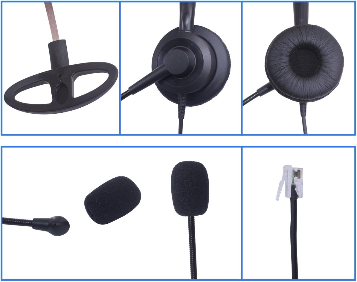 Xintronics Telephone Headset RJ11 Mono with Noise Cancelling Mic for Avaya Mitel