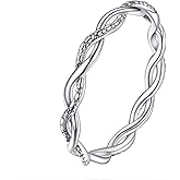 PROSILVER 925 Sterling Silver Rings for Women, 2mm/3mm Wedding Band, Dainty Triple Rings, Cuban Link, Celtic Knot, X Cross Rings, Comfort Fit, #4-#12, Boxed