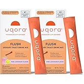 Uqora Flush - Urinary Tract* with D-Mannose, Vitamin C, Vitamin B6, Potassium, Magnesium & Calcium - Gluten-Free & Vegan - Pink Lemonade Flavor - 20 Packets (2 Pack)