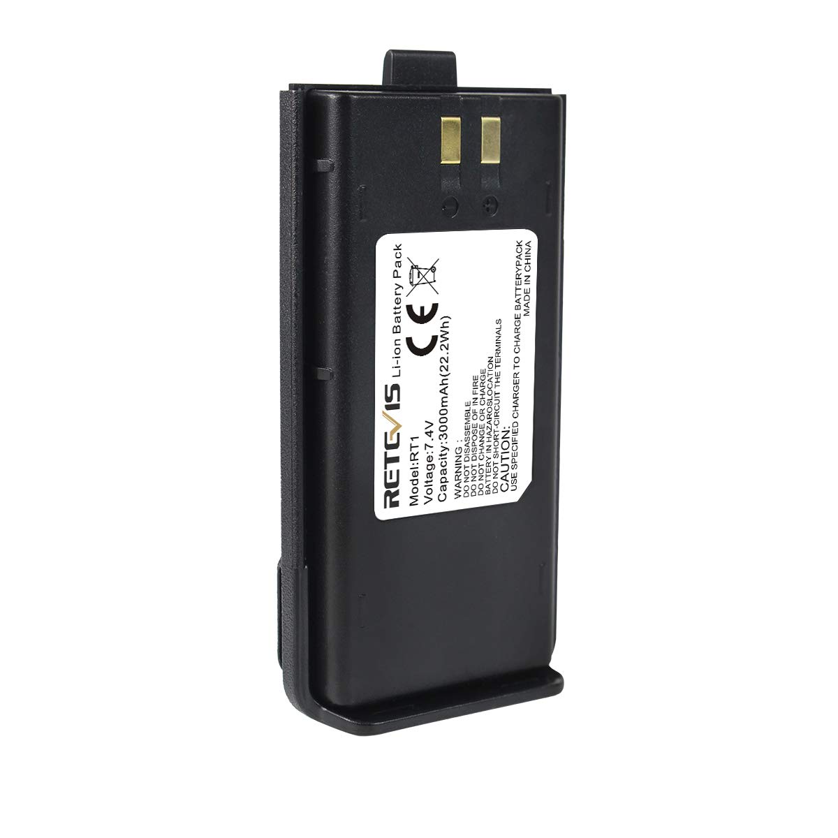 Retevis RT1 Radio Battery Original Li-Ion Battery 3000 mAh 7.4 V DC for Walkie Talkie Retevis RT1 Radios (Pack of 1, Black)
