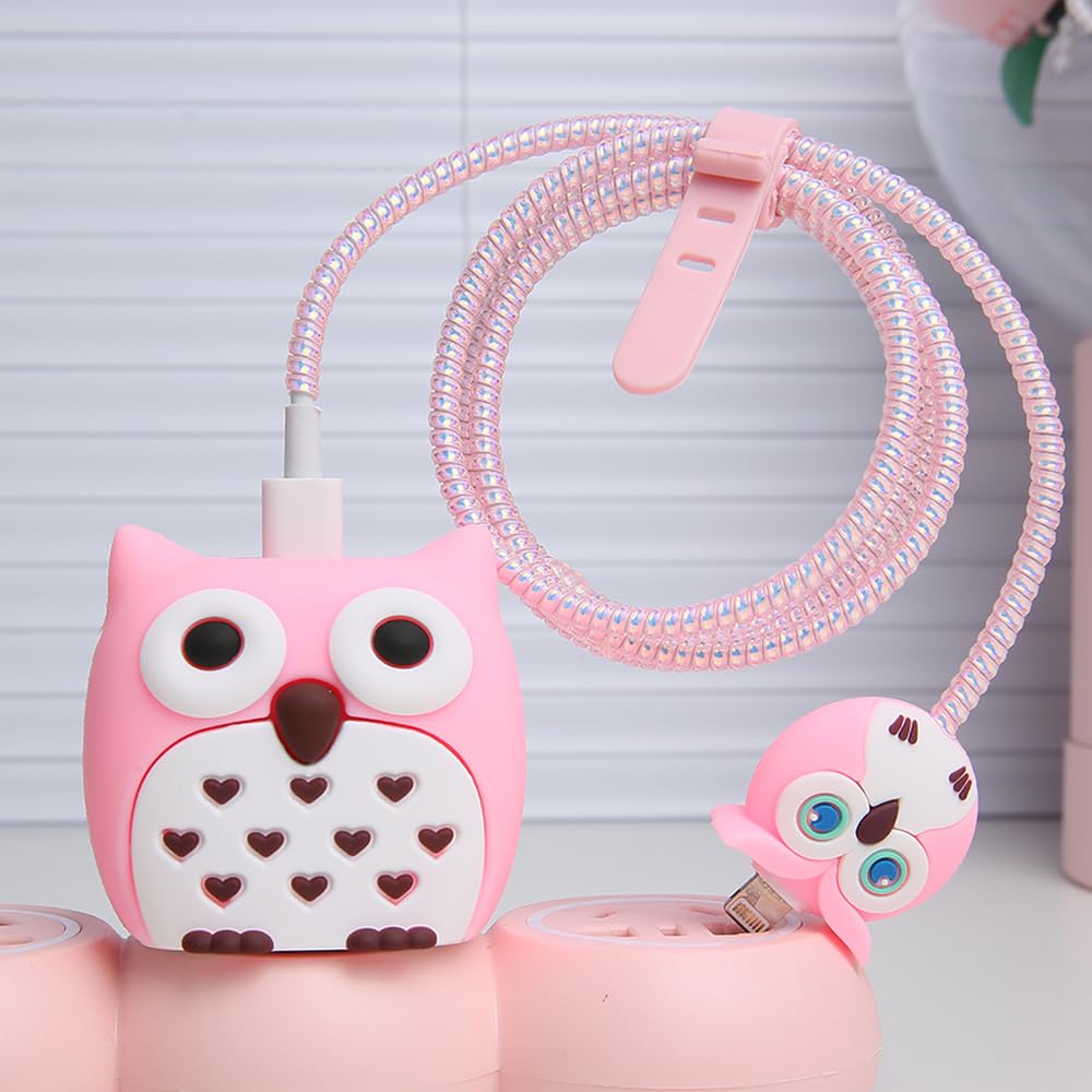 Yluirktfa Charger Cover Compatible With iPhone 20W USB-C Power Adapter Charger 3D Cute Cartoon Design Charger Cover Cable Protector Cover Wire Protective Case For iPhone 16 15 14 13 12 11 Pro Max, 165