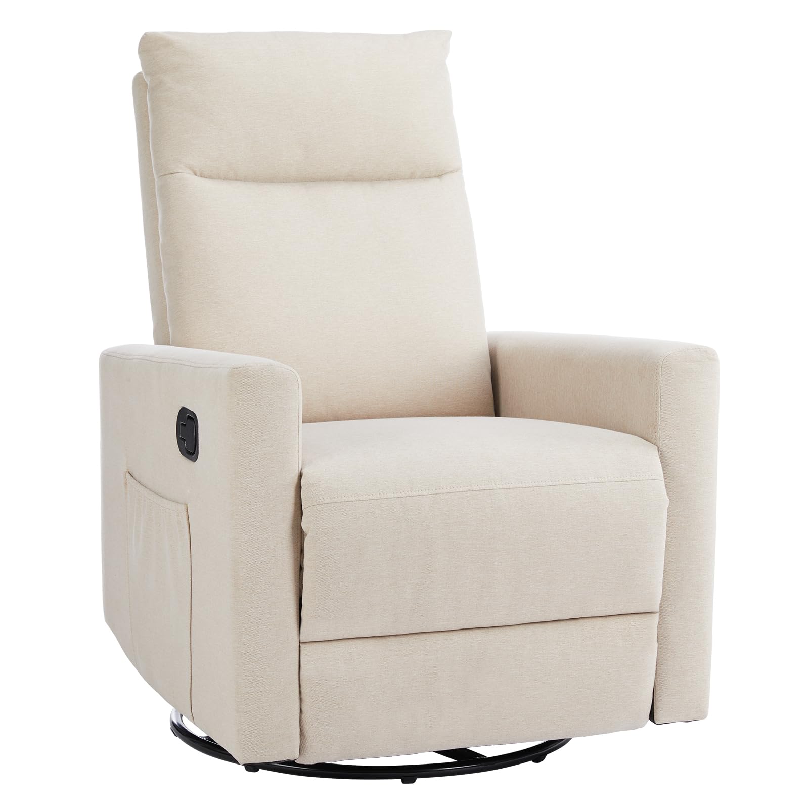 Photo 1 of Sweetcrispy Recliner Chair, Swivel Rocking, Glider Rocker Recliners, Nursery Chairs with Extra Large Footrest for Living Room, High Back, Upholstered Deep Seat, Beige