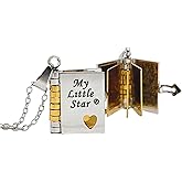 RANKEEF My Little Star Book Necklace - My Incredible Daughter Book Necklace Daughter Gifts from Dad Mom Mother Adjustable Silver 18k Gold Jewelry Openable with 6 Pages Gifts of Love