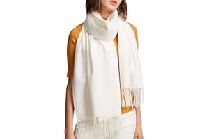 MaaMgic Women's Large Soft Feel Pashmina Shawls Wraps Light Winter Scarf,Ivory-AGA