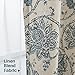 jinchan Linen Curtains for Living Room, Blue Floral Paisley Patterned Curtains 63 Inch Length, Light Filtering Ikat Drapes for Bedroom, Vintage Farmhouse Window Treatments, Grommet Top 2 Panels, Blue