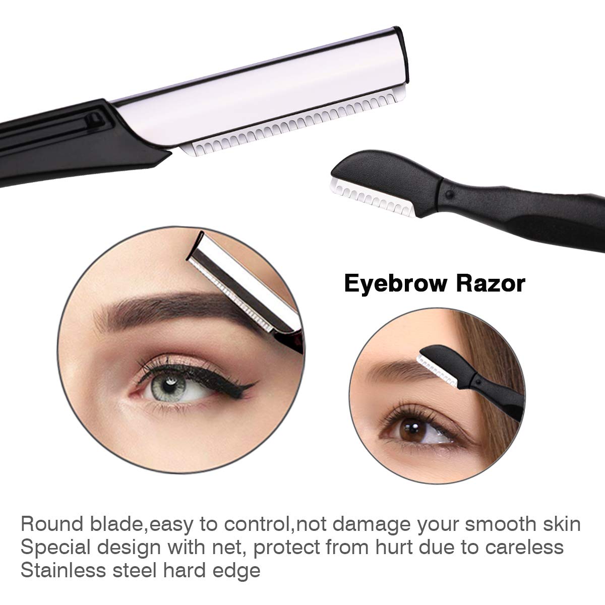 FAMILIFE F04 Eyebrow Kit 7 in 1 Eyebrow Scissors,Razor Eyebrow Pencil, Eyebrow Brush with Black Leather Bag: Home Improvement