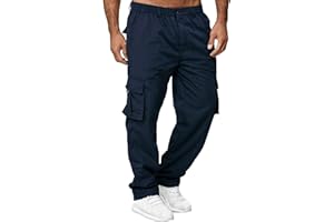 AIFARLD Men's Cargo Pants with Pockets Cotton Hiking Sweatpants Casual Athletic Jogger Sports Outdoor Trousers Relaxed Fit