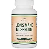 Organic Lion's Mane Mushroom,1,000mg, Grown in USA, 120 Capsules | Organic Certified, Non-GMO, Vegan, Grown in the USA, 3rd-Party Tested