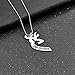 Simple Her Buck&His Doe Heart-shaped Elk Split couple necklace Sets of chain 2PCS
