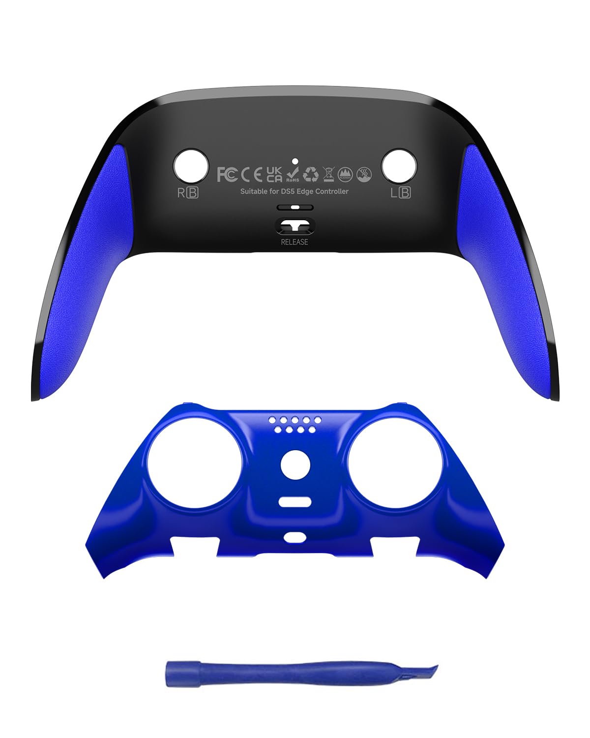 CHARM FOCUS Front Back Shell Grip Cover Compatible for PS5 Edge Controller shell, Restore Discolouration & Flaking Back Clip Shell, TPE Soft Rubber Seamless-Fit DIY Replacement for PS5 Edge Controller