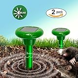 Redeo 2 Pack Mole Repeller Solar Mole Repellent Repel Gopher Vole Waterproof (Pack of 2)