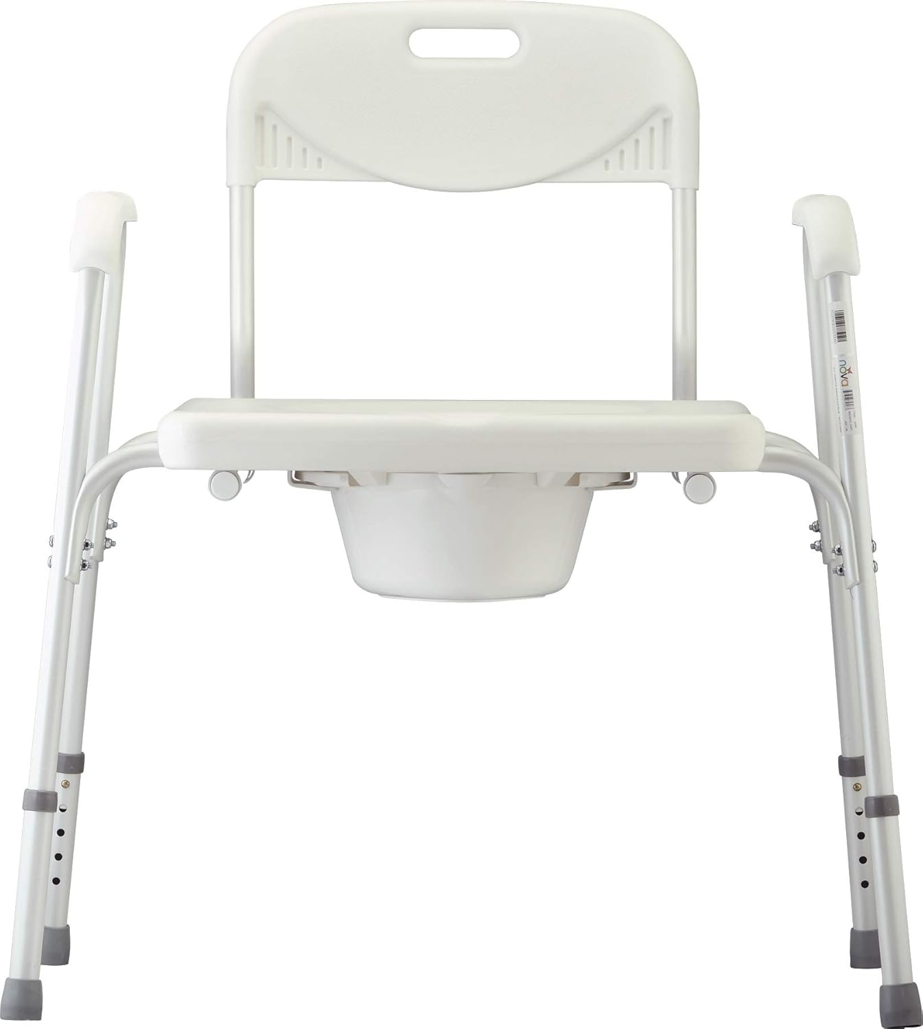 NOVA Heavy Duty Bedside Commode, Extra Wide Seat, 450 lb. Weight Capacity, Seat Height Adjustable, Stand Alone or Over Toilet Commode, White: Health & Personal Care