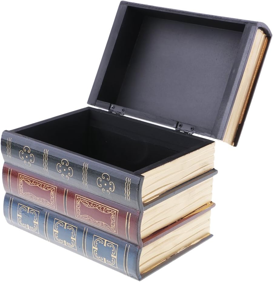 Homyl Antique Book Shaped Jewelry Display Box Home Storage Case Table