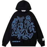 Aelfric Eden Mens Graphic Oversized Hoodie Cartoon Character Print Streetwear Casual hoodies y2k Hooded Sweatshirt