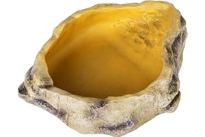 REPTIZOO Reptile Water Bowl Terrarium Water Dish Food Feeding Bowl for Reptile Amphibian Pets Medium(8"x 6.1"x 1.7")