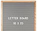 Gray Felt Letter Board 16x20 Inches. Changeable Letter Boards Include 290 White Plastic Letters w/ Oak Frame
