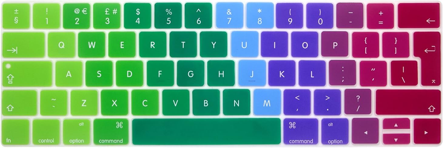 macbook keyboard silicon cover UK style Rainbow MacKeyboard keys STICKER Macbook Pro Keyboard decal Skin Mac Air Sticker keyboard decal For Macbook Pro/Air 13" 15" 17" (Mac UK style 13 15 17)