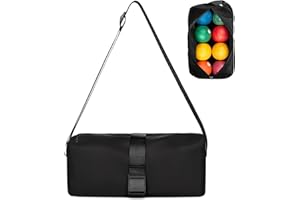 QYILUARE Bocce Ball Carry Bag with Pockets,Waterproof Bocce Storage Organizer Bag for Holding 8 Boccie Balls,Pallino(Storage Bag Only,Bocce Ball Not Included)