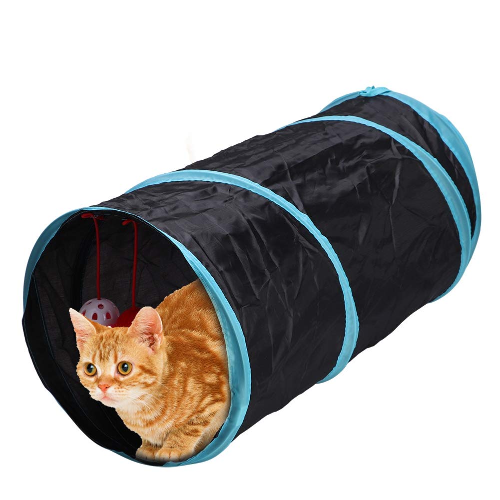Cat Tunnel Toy, S Form Collapsible Cat Tunnel Toy Foldable Peekaboo Tunnel, Cat Tunnel Bed Cat Dog Indoor Outdoor Toys for Cat, Puppy, Kitty, Rabbit