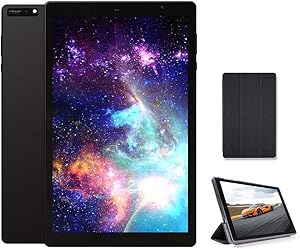 2021 New 10 inch Tablet 5G+2.4G WiFi with case, Octa-Core Tablet, Android 9.0 Pie, 3GB RAM, 32GB ROM, IPS Full HD1920x1200 Display, 5G WiFi, Frosted Metal Body (Black)