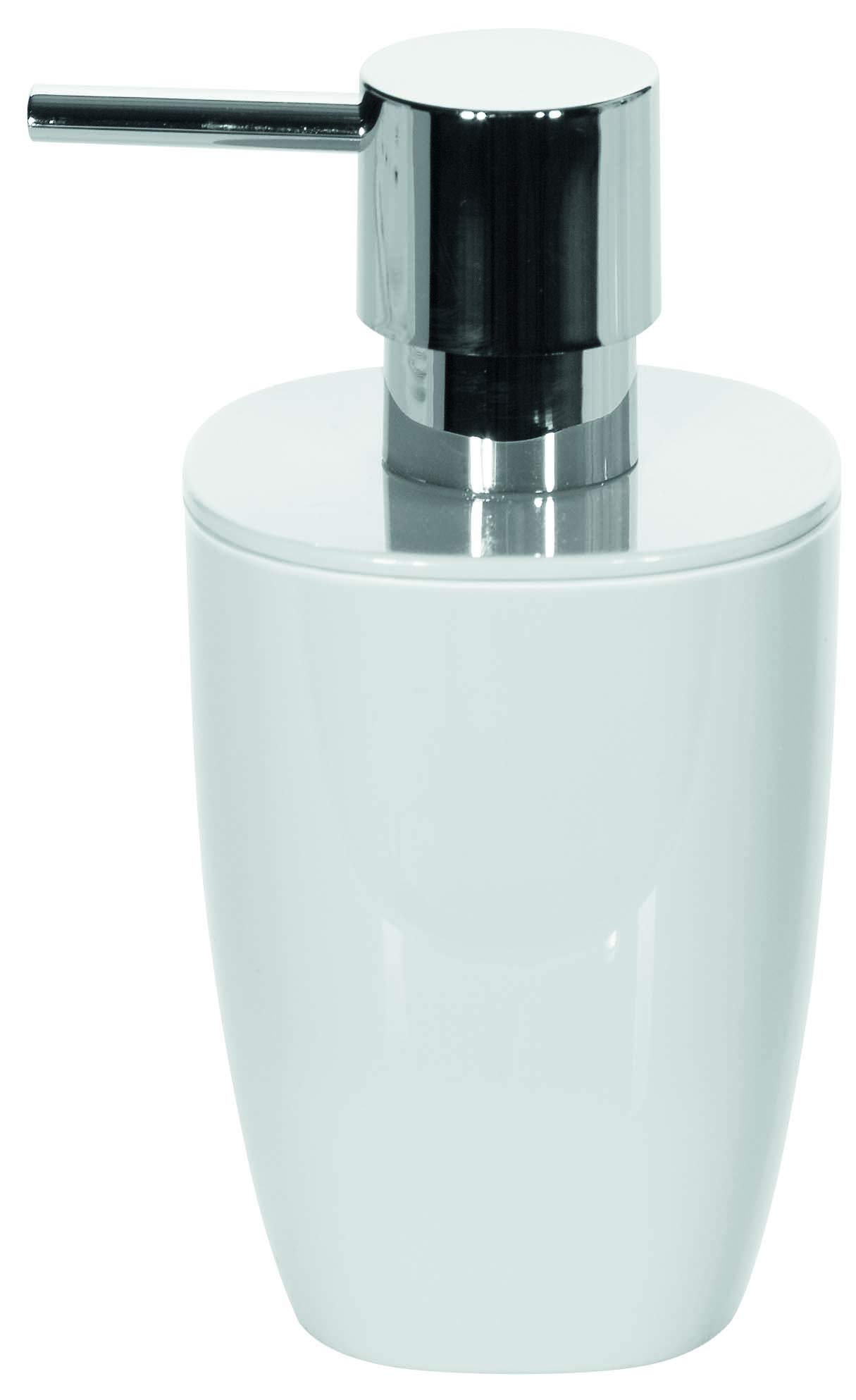 SPIRELLA Pure soap dispenser bathroom accessories, polystyrene, 15 x 7.5 x 7.5 cm, Polystyrene, White, 15 x 7.5 x 7.5 cm