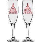 GIFT INFINITYMis Quince Años Champagne Flutes Set of 2 | 6.2oz – UV Printed Quinceañera Toasting Glasses – 15th Birthday Party Decoration – Elegant Keepsake Gifts for Quince Party, Daughte (QA-15)