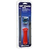 Husqvarna Chainsaw File Kit for 3/8" Pitch H Chainsaw Chains, Sharpening Kit Includes Handle, Combination Guide, Flat and Round Files