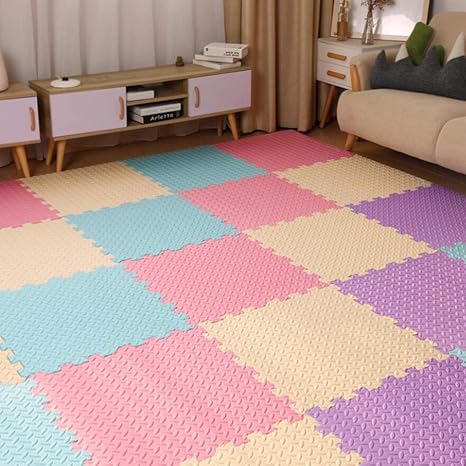 Amazon ジョイントマット幅60cm 4枚 大判 プレイマット フロアマット 4 5畳 3畳用 防音 防水 キッズラグ ラグ 敷物 ベビー キッズ 子供 赤ちゃん かわいい 可愛い おしゃれ 子供部屋 サイドバーツ付き タイルカーぺット ジョイントマット オンライン通販