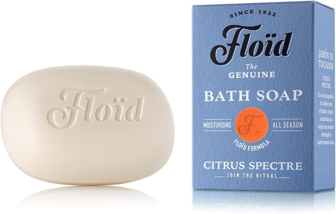 Floid Citrus Spectre Bath Soap, 100% Vegetable Bath Soap Bar Enriched with Nourishing Lecithin, Shea Butter, and Sesame Oil to Protect Skin, Leaving it Soft and Supple