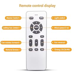 Zhizenl Ceiling Fan with Lights, 6 Speeds